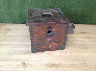 Antique Wooden Bee Lining Or Hunting Box Apiary Beekeeping W Glass Window