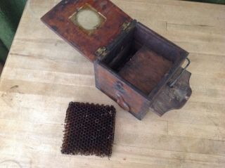 Antique Wooden Bee Lining Or Hunting Box Apiary Beekeeping W Glass Window 3