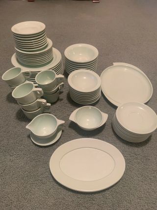 Boontonware Green Vintage Plastic Dinnerware 64 Piece Set