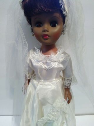Vintage Rare 1960s African American Bride Doll