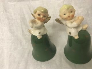 2 Vintage Ceramic Angel Bells Shafford Japan 5307 2