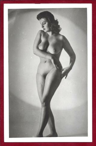 1950s Vintage Nude Photo Mega Big Breasts Curvaceous Hairy Bush Pinup Ann Austin