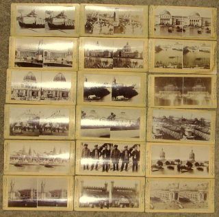 18 Vintage Ingersoll Real Photo Stereoviews Chicago 1893 World’s Fair Exhibits