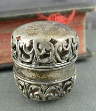 Antique Foster & Bailey Sterling Silver Chatelaine Thimble Holder