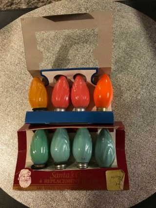8 Vtg.  C - 9 1/4 Swirl Outdoor Replacement Bulbs New/old Stock