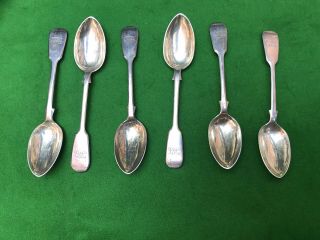 Set Of 6 Vintage Solid Silver Teaspoons Hallmarked James & Josiah Williams 1863.