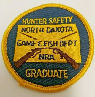 North Dakota Hunter Safety Patch Graduate Vintage Game & Fish Nra Iron On