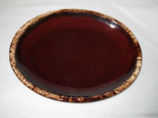 Vintage Hull U.  S.  A.  Oven Proof Brown Drip Pottery 12 " Oval Serving Platter