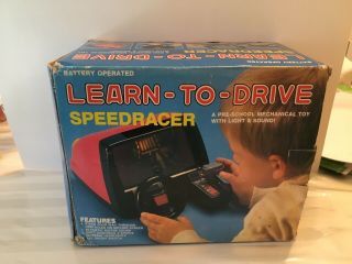 Vintage Learn To Drive Speedracer V - Toy Dashboard Driving Simulator Box