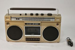 Vtg 80s Sharp Gf - 4747 Stereo Radio Tape Recorder Boombox