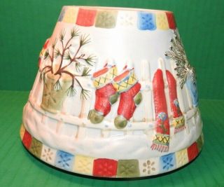 Yankee Candle " Snow Day " Vintage Shade Large Jar Candle Topper Christmas