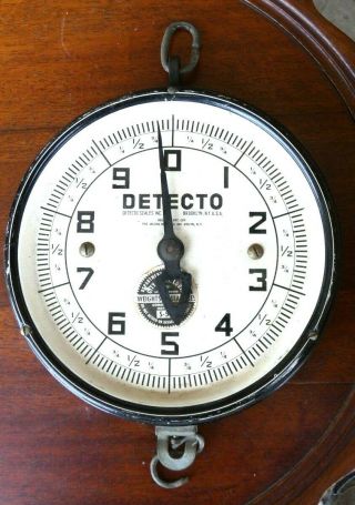 Vintage Detecto Scale 30 Lb Capacity Hanging Scale W/ Scoop Pan Jacob Brothers