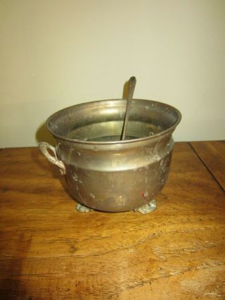 Vintage Brass Footed Cauldron Wicca Pagan Altar Witchcraft 5 "