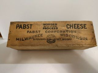 Vintage Pabst American Cheese Corporation 5 Pound Wood Box Milwaukee Wisconsin