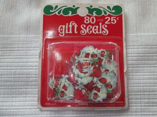 Vintage Peck 80 Christmas Santa Claus Die Cut Gift Seals Gummed Holiday