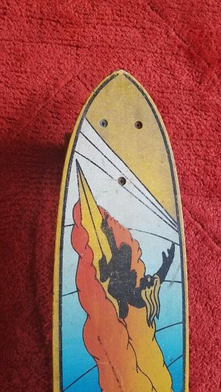 Vintage 1970 ' s HANG TEN Fiberglass Skateboard/Sport Board - 26.  5 