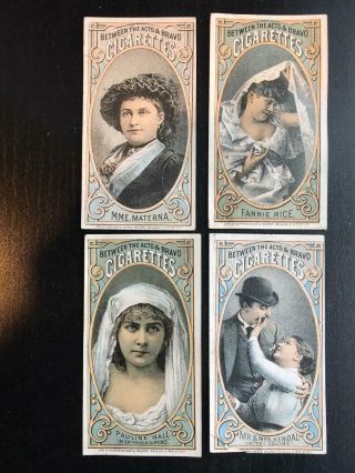 1880 Between The Acts & Bravo Trading Cards Actresses (4 Different)