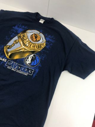 Dallas Mavericks 2011 NBA Finals Basketball Champions Alstyle Apparel T - Shirt XL 3