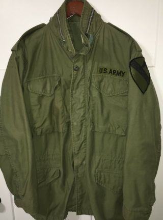 1969 Dated Us Army M65 Field Jacket - 1st Cavalry Division - Small Long 1969