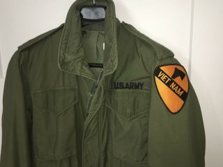 US ARMY M65 FIELD JACKET - 1st CAVALRY DIVISION VIETNAM - SMALL REG 2