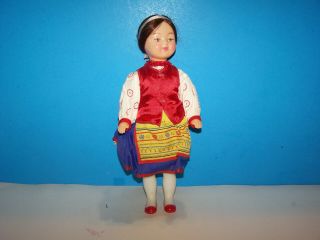 Vintage 11 Inch Ethic Hard Plastic Doll (russian Or Ukraine ??)
