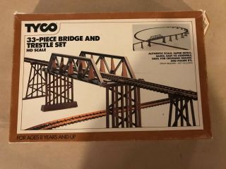 Vintage Tyco 33 Piece Bridge & Trestle Set 909 Box,  Complete,  Ho,  Trains