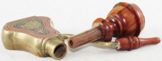 Vintage - Brass & Wood - Smoking Pipe - Unsmoked - India - Cleaned & Repolished 3