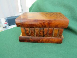 Vintage Burr Walnut Puzzle Box (with Key) In