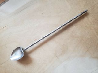 Antique,  Vintage Collectible Straw Spoon,  8.  5 " Silver Plate