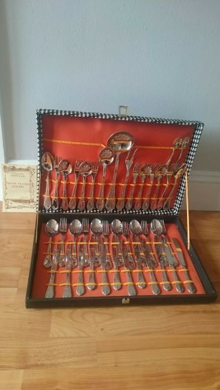 Vintage Silver Plated Epns Cutlery Set For 12 / Canteen - 41 Piece,  Italy,  Boxed