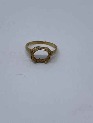 10k Gold Ring Mounting Vintage Filigree Deco Remount