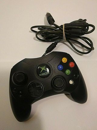 Vintage Microsoft Xbox Wired Controller S Black X08 - 69873