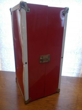 Vintage Large Red Steamer Trunk Wardrobe/storage Doll Case With Handle