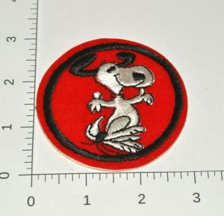 Dancing Snoopy Vintage Patch Peanuts Round Stick On Adhesive Puppy Dog Felt 3 "