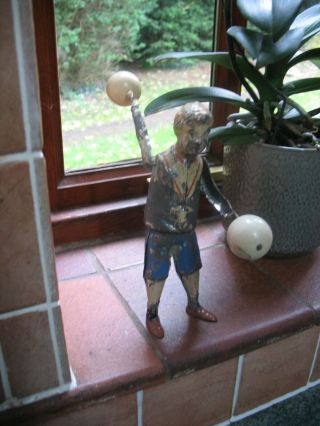 Rare Antique Gunthermann Exercise Boy Ball 1910 Germany Tin Wind Up Tinplate Toy