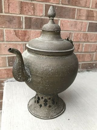 Antique Brass Coffee Pot 15” 3