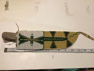 Old Antique Beaded Native American Plains Indian Knife Sheath