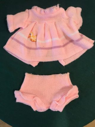 Vintage Cabbage Patch Doll Pink Knit Ducky Dress,  Bloomers Coleco
