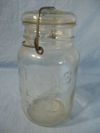 Atlas E - Z Seal Quart Canning Jar Vintage Bale