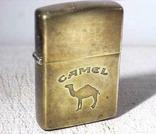 1932 - 19?2”,  Vtg Brass Zippo Camel Lighter W/ “j.  E.  B” On Top Front