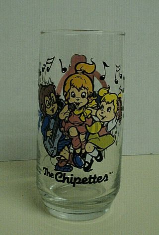 Vintage 1985 Alvin And The Chipmunks The Chipettes Glass.  Auct 3544