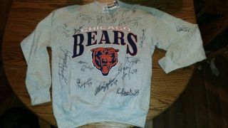 1985 Chicago Bears Team Autographed Bowl Xx Sweater Walter Payton