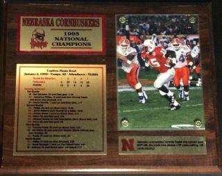 Tommie Frazier Nebraska Cornhuskers Football 1995 National Championship Plaque