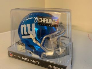 Eli Manning Autographed/signed York Giants Chrome Mini Helmet Steiner