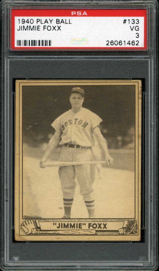1940 Play Ball 133 Jimmie Foxx Red Sox Psa 3