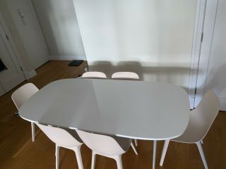 Oval White Dining Table
