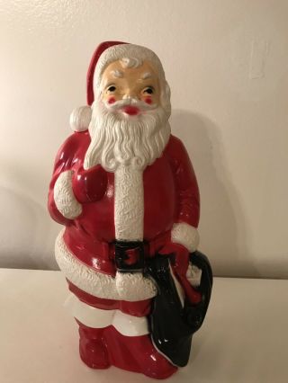 Vintage Lighted 1963 Empire Plastic Lighted Blow Mold 13” Tall Santa Clause