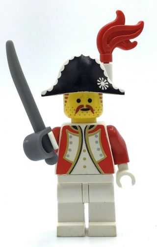 Lego Admirl Minifig Vintage Imperial Guard Pirates British Soldier Fig W/ Sword
