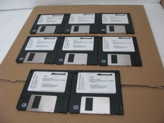 Vintage Microsoft Windows For Workgroups 3.  1 Set Of 8 Floppy Disk 3.  5 " 3 1/2 "