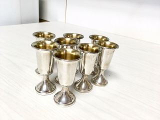 8 Sterling Silver Web 28 Goblets 3” By Web Silver Company 29gm Each,  232gm Total